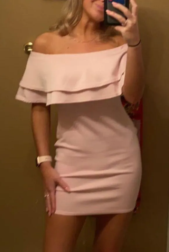 Missguided Pink Off The Shoulder Dress - Image 2