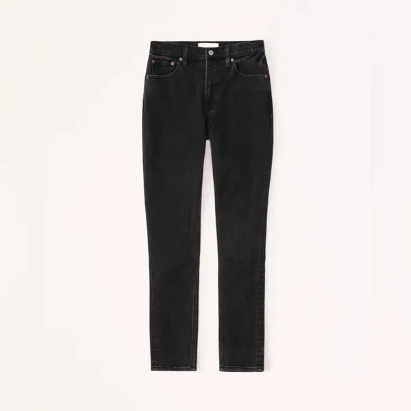 Abercrombie & Fitch Curve Love High Rise Skinny Jean in Black Size 16 (33) - Image 7