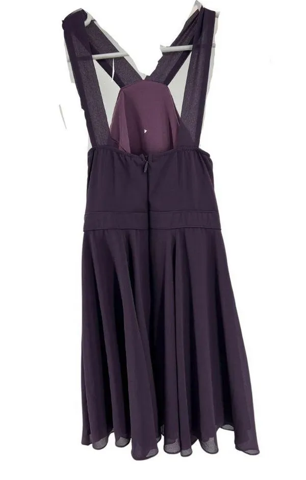 Lulu’s plum short formal dress NWT small halter layers flowy dance wedding party - Image 3