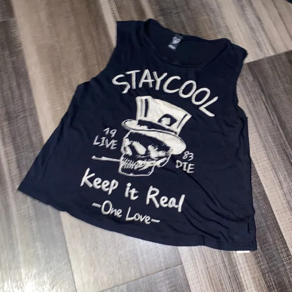 Windsor Black Graphic Tank Top - Image 2