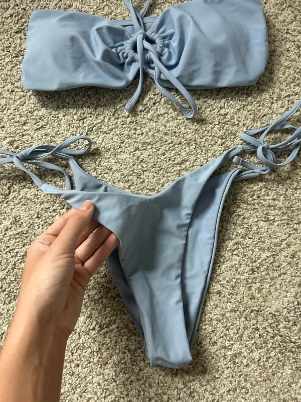 Dusty Blue Bikini Set Shein - Image 3