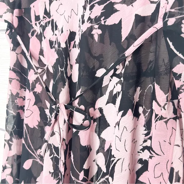 Vintage California Dynasty Sheer Black & Pink Floral Chemise Lingerie Size Large - Image 10