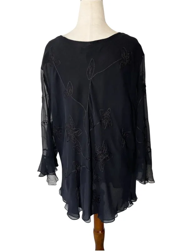 VINTAGE SILKLAND Witchy 100% Silk Top - Image 4