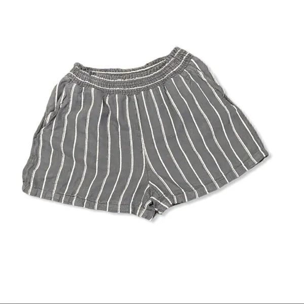 Universal Threads Grey and White Stripe Pull On Linen Shorts Size XS - Image 4