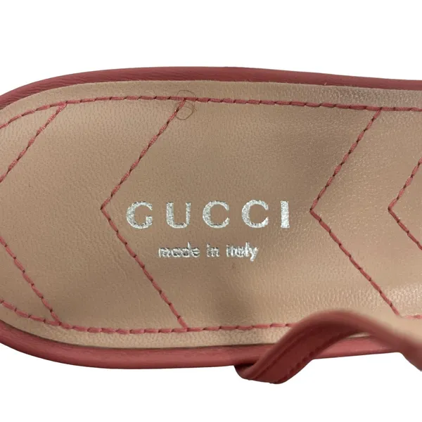 Gucci Double GG T Strap Patent Leather Ballet Flat Pink Size 39.5 - Image 13