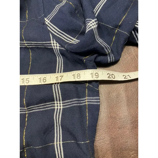 Tommy Hilfiger Women's Navy‎ Plaid Button Down Shirt Metallic Accents Size M - Image 13