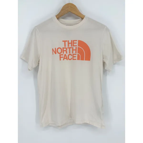 The North Face Graphic Tee Womens M Cream Orange Logo Short Sleeve Hiking Casual - Image 2