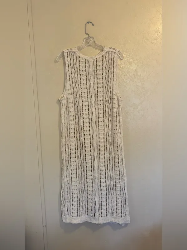 NWT Time and Tru Women’s 100 % Crochet Button-Down Duster Coverup sz S/M - Image 2
