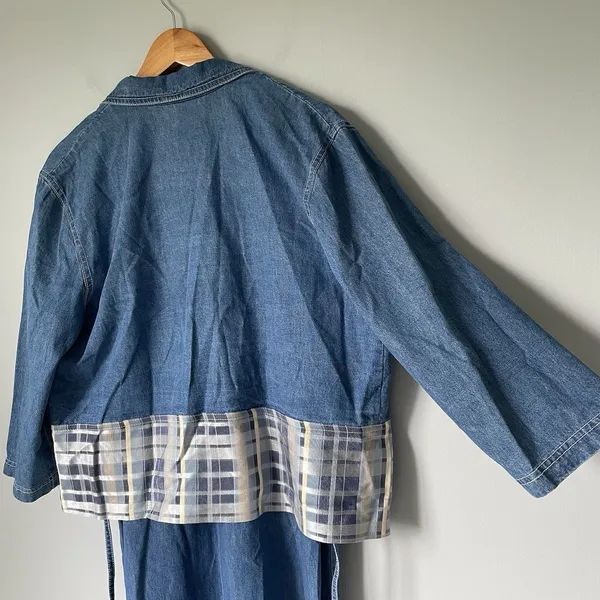Nina Piccalino Vintage Denim Maxi Dress Jacket Set Cottagecore Blue Size 10 - Image 6
