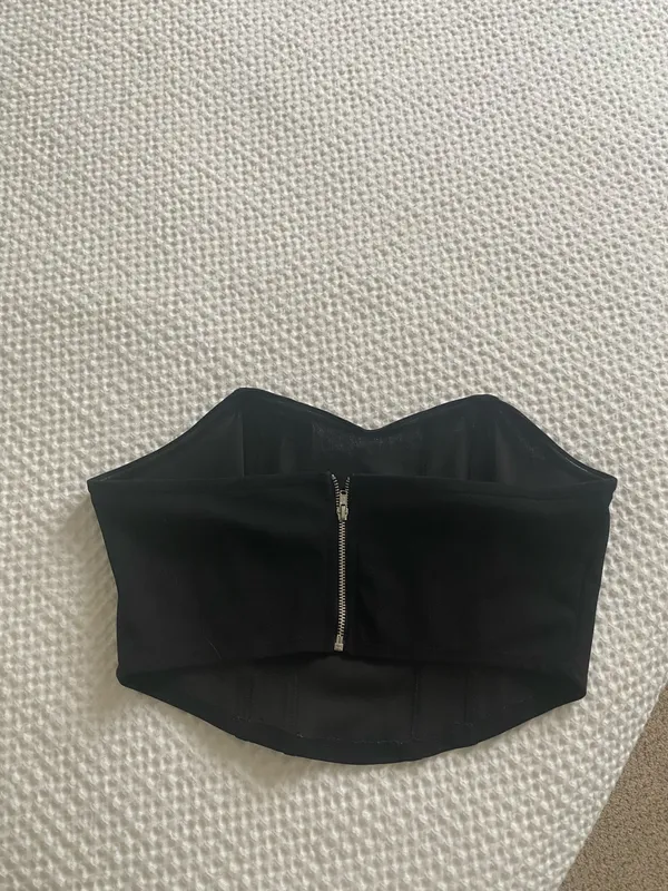 Black corset crop top Size M - Image 2
