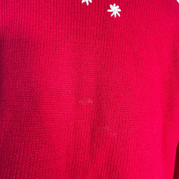 Vintage Y2K Tiara International Santa‎ Snow Globe Red Christmas Holiday Sweater - Image 4