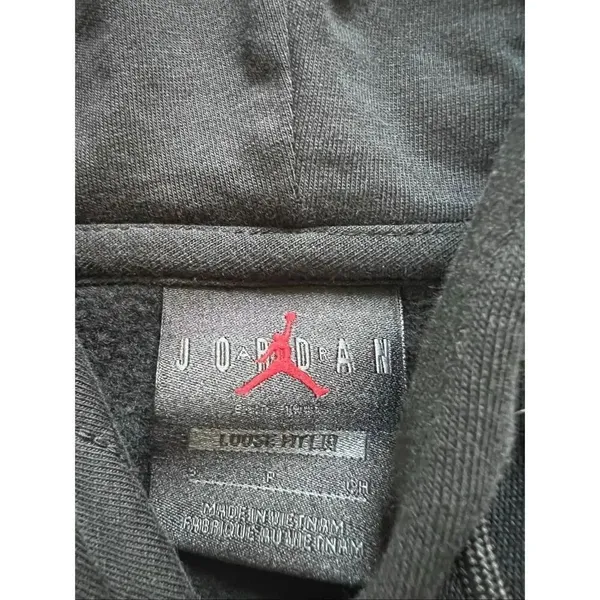 Nike Black White Air Jordan Brooklyn Fleece Pullover Hoodie Women's Small - Image 5