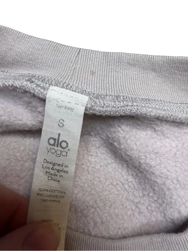 💜 Alo Yoga Cropped Fleece Sweatshirt Light Purple Size Small 💜‎ - Image 6