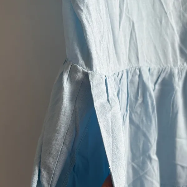 Mustard Seed Sky Blue Shirt Dress - Image 5