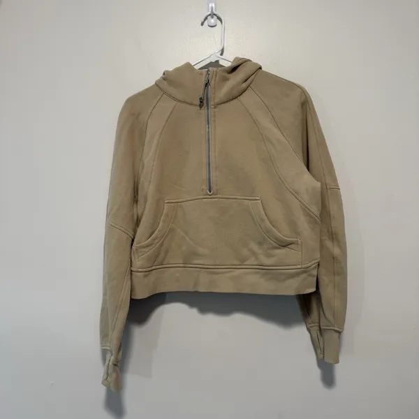 Lululemon Scuba Oversized 1/2 Zip Hoodie in Trench Beige Size XS/S‎ - Image 3