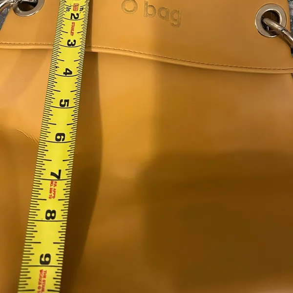 Yellow O Bag with Silver tone Hardware - Image 7