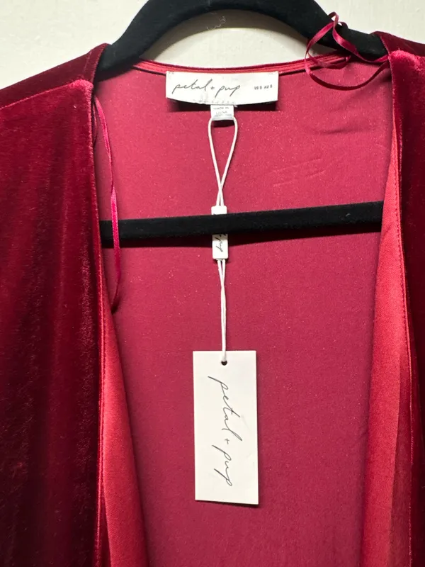Darby long wrap around dress in burgundy color s - Image 4