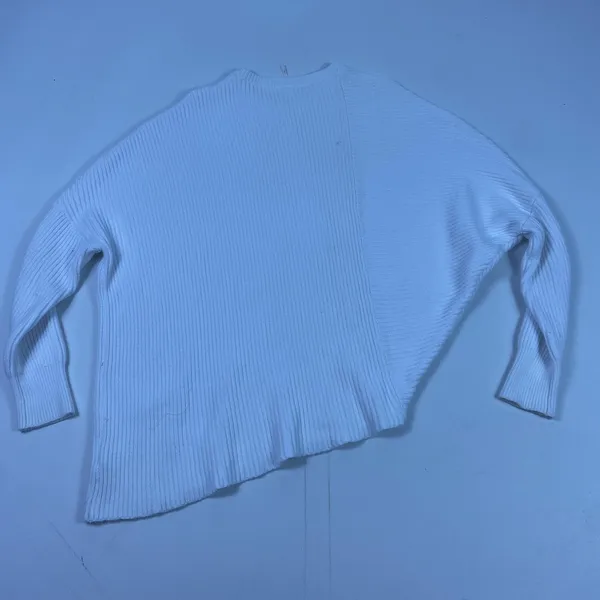 Free People Sweater Womens Small White Ribbed Asymmetrical‎ Pullover Boho Chic - Image 7