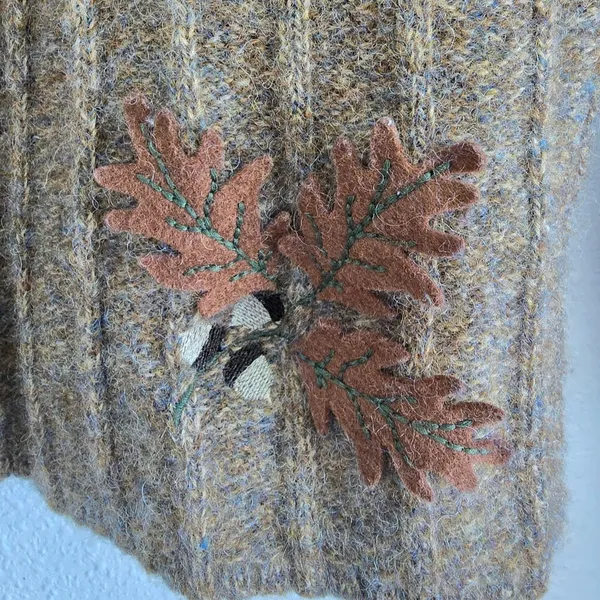 Vintage Crossing Pointe 100% Wool Brown Sweater Button up Winter Sweater - Image 3