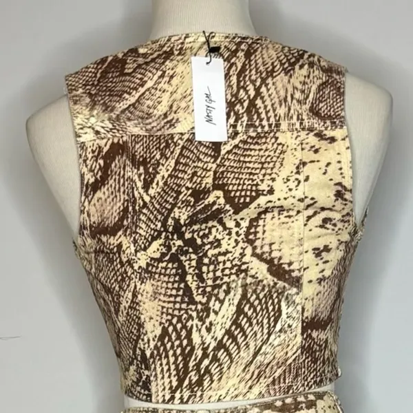 Nasty Gal- Denim Snake Print Waistcoat - Image 6