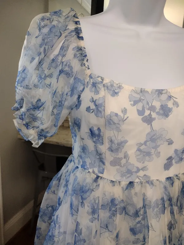 Altar'd State Evette Blue And White Dress - Image 3
