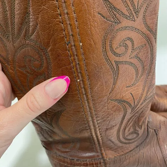 Vintage Dan Post Exotic Lizard Cowboy‎ Boots Brown Size 6.5 - Image 6