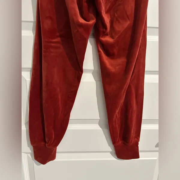Aerie Velour Jogger Pants Rust Orange Brown Size XS - Image 12