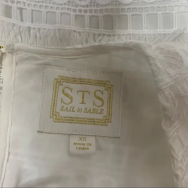 Sail to sable white fringe eyelet tank top sz XS‎ - Image 6