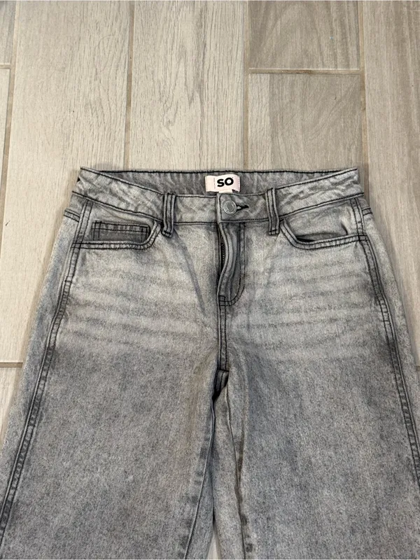 SO Wide-Leg High-Rise Jeans - Grey Mineral Wash - Image 3