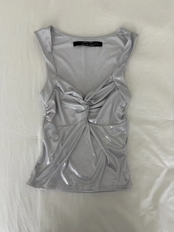 Urban Outfitters Silver Top - Image 2