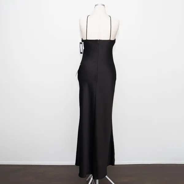 Betsy & Adam‎ - Pavé-Bead Satin Halter Gown - Image 3