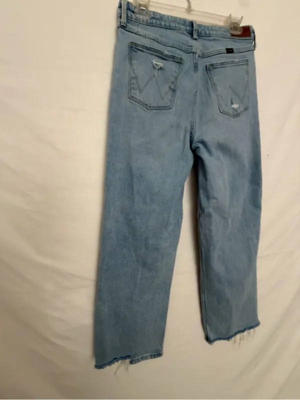 Wrangler Women Light Wash Distressed Mid Rise Loose Straight Sz 6 28x30(A876) - Image 11