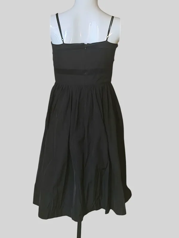 Calvin Klein Black Midi Fit-and-Flare Dress with Spaghetti Straps - Image 5