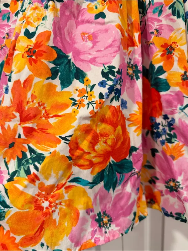 Altar'd State “candela” Pink & Orange Floral Puff-Sleeve Mini Dress XS nwt‎ - Image 5