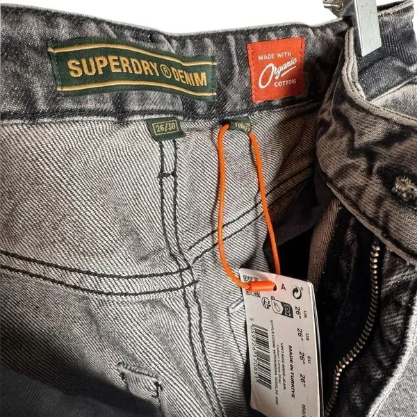 Superdry Vintage Wide Jean Lenox Grey 26/30 NWT - Image 6