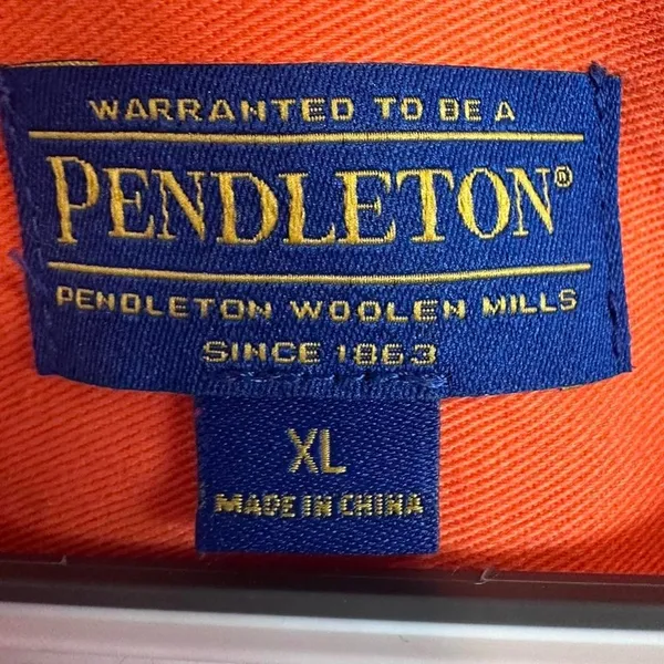 Pendleton Orange Women’s Button Down Jacket Size XL Western Fall Cotton‎ - Image 3