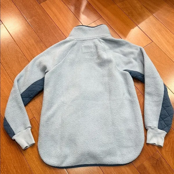 Abercrombie & Fitch Blue Snap-Front Fleece Quilt Chest Panel Tunic Size‎ S - Image 6