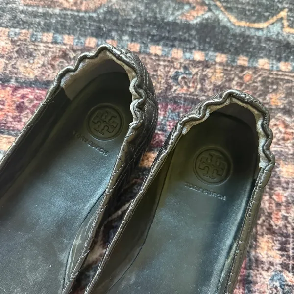 Tory Burch black quilted round toe flats Minnie travel slip on shoes‎ - Image 7