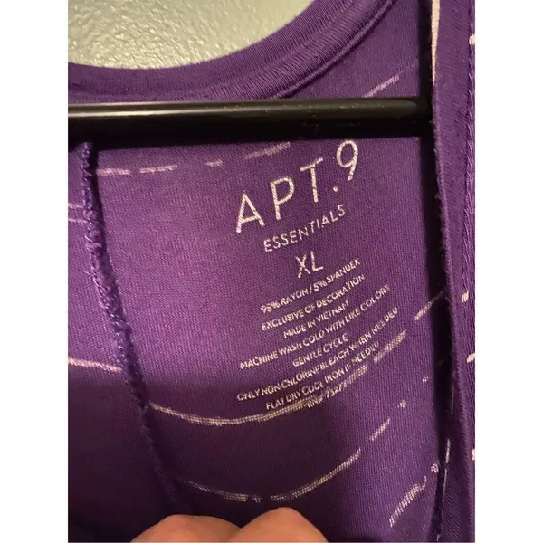 APT 9 Purple Long Sleeve V Neck Tunic Top Size XL - Image 4