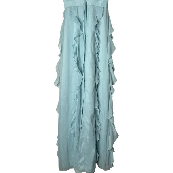 NWT Lovers + Friends Ruffle Halter Maxi Dress Baby Blue XS - Image 14