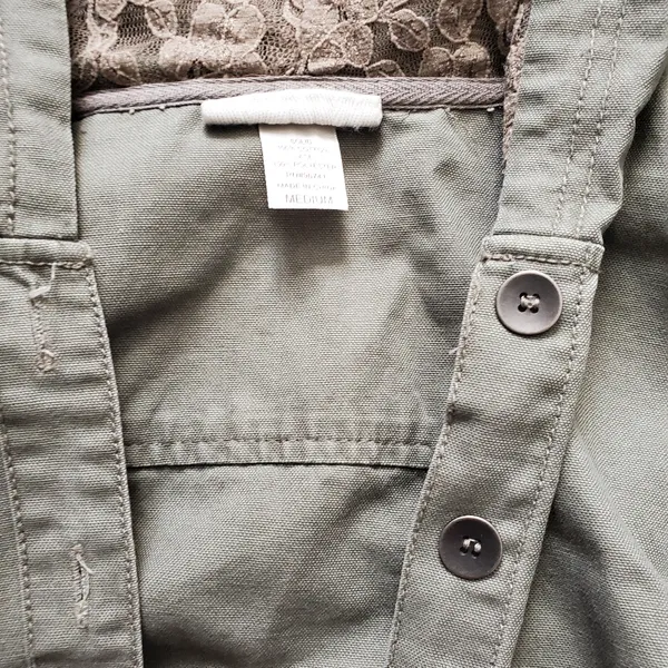 Army Green spring jacket with hood, size medium women's. Worn twice li… - Image 4