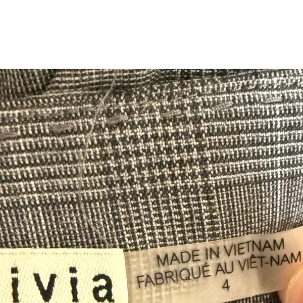 Alice + Olivia Wide Leg Pants Womens 4 Gray Glen Plaid High Waist Wool Office - Image 8