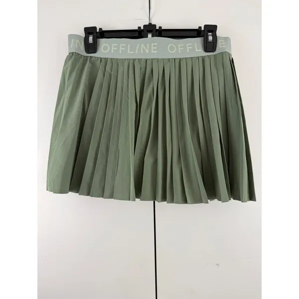 OFFLINE by Aerie Sage Green Pleated Tennis Skirt Logo Goals Skort Large NWT‎ - Image 2