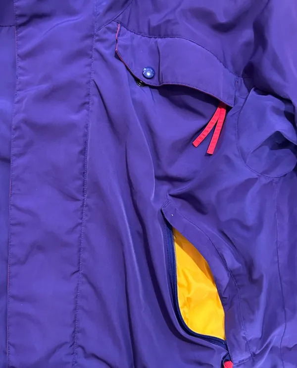Eastern Mountain Sports Vintage Men’s Rain Jacket Medium Blue Yellow Waterproof Breathable - Image 2