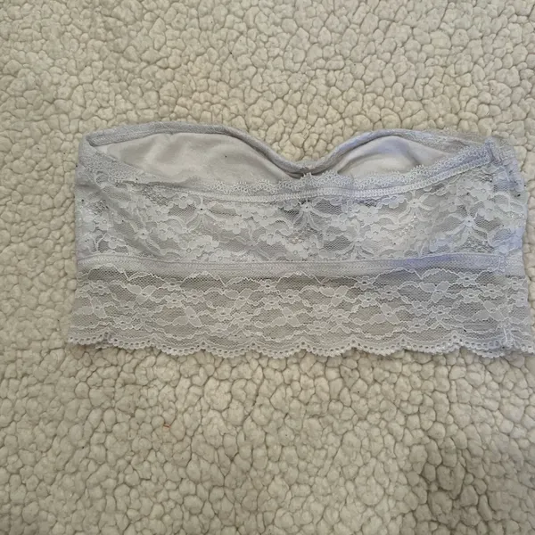 Aerie white lace strapless lace bra bralette XS Size A - Image 3