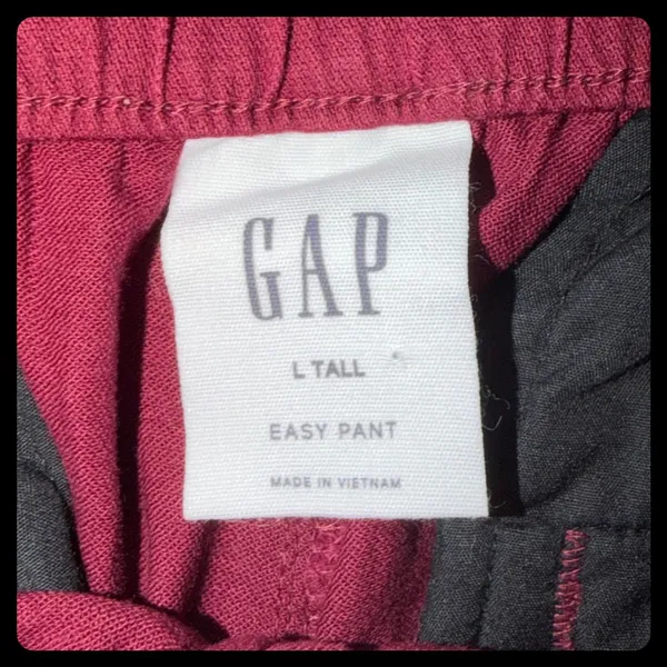 Gap Easy Pant Womens L Tall Maroon Tapered Leg Ankle Length Cotton Blend Pull On - Image 2