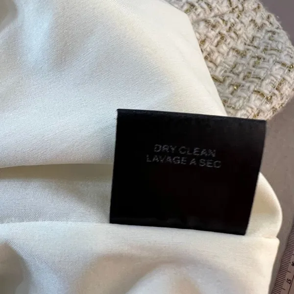 Badgley Mischka White Gold Tweed Boat Neck Cap Sleeve Sheath Dress Size 0 - Image 10