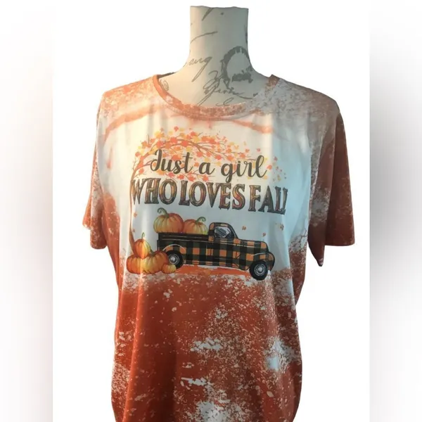 Womens Fall Shirt Size Extra Large Orange - Image 2