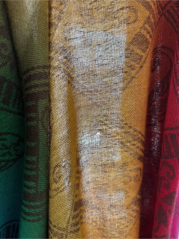 Handwoven Rainbow Paisley Wrap - Image 11