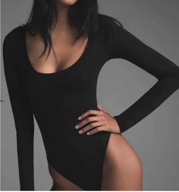 SKIMS Scoop Neck Long Sleeve Bodysuit S/M - Image 2
